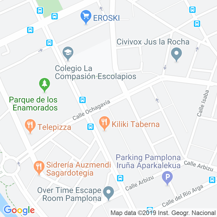Código Postal calle Anelier, De, paseo en Pamplona