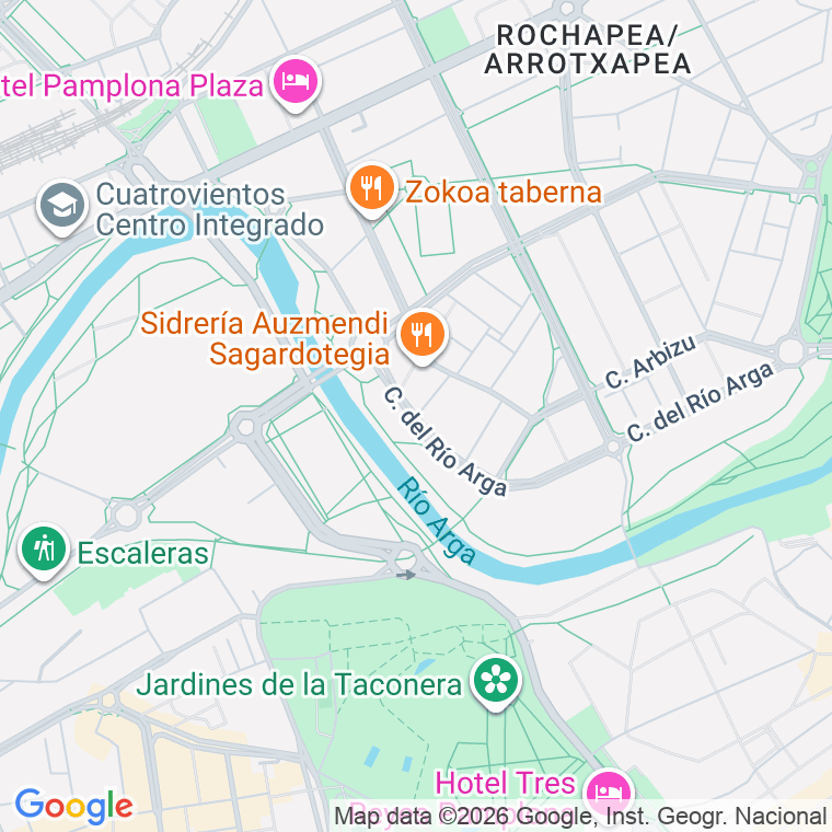 Código postal de Arga Ibaiaren, Zearkaleta en Pamplona