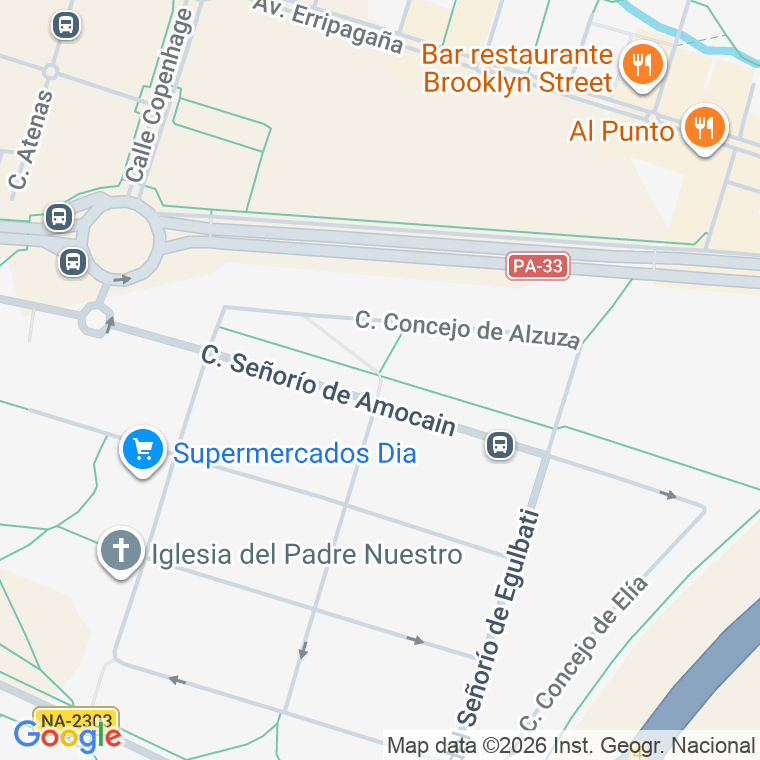 Código postal de Concejo de Alzuza en Pamplona