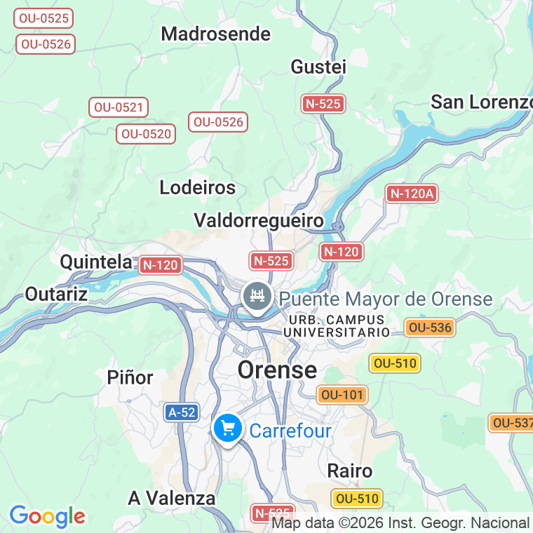 Código postal de Cnlla Baixada Rio Miño en Ourense