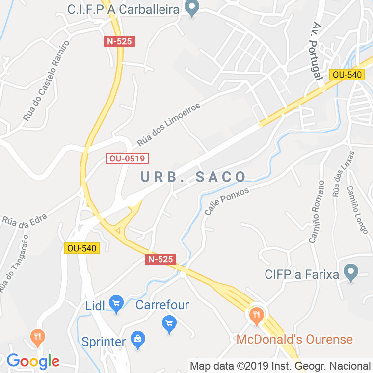 Código Postal calle Barbadas, camiño en Ourense