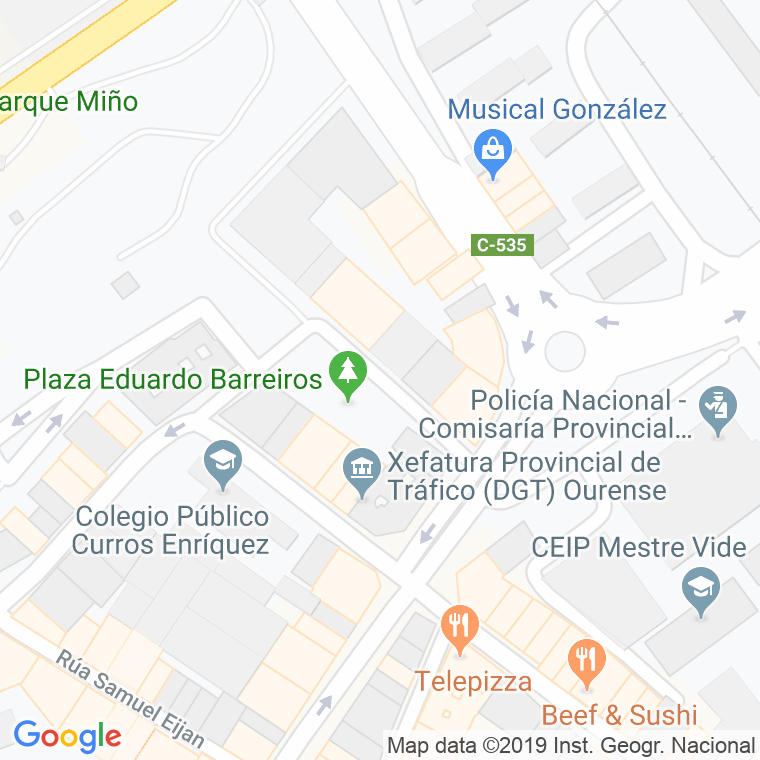 Código Postal calle Eduardo Barreiros en Ourense