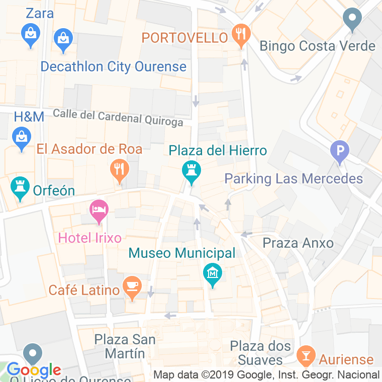 Código Postal calle Hierro, praza en Ourense