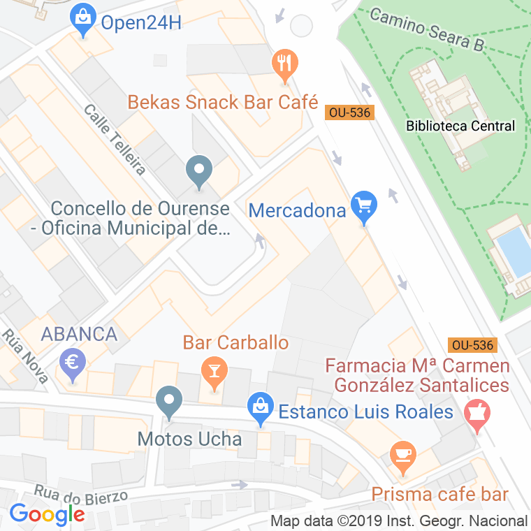 Código Postal calle Bernardo Gonzalez Cachamuiña en Ourense