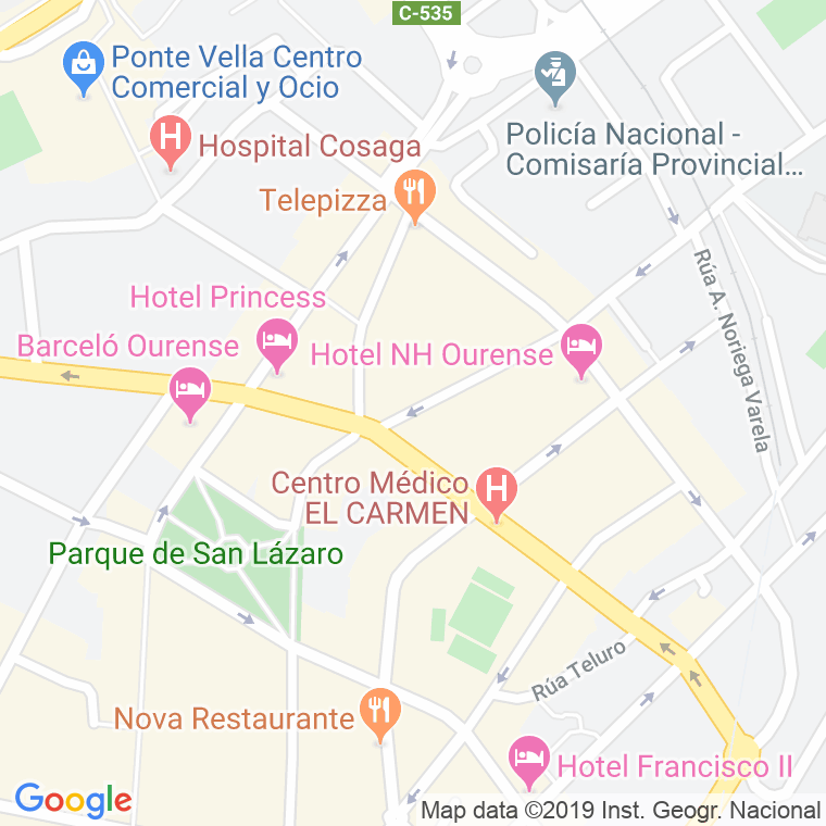 Código Postal calle Cardenal Quevedo en Ourense