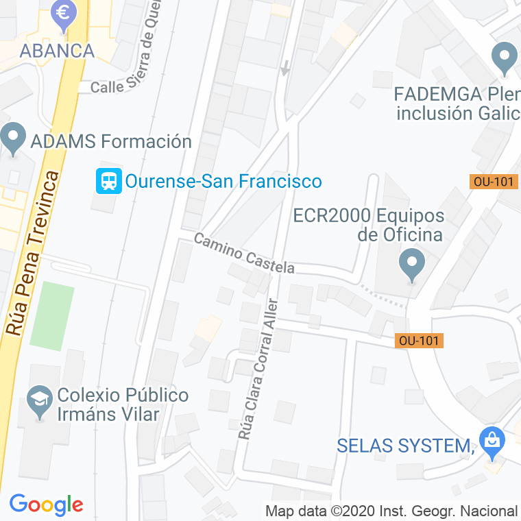 Código Postal calle Castela, De, camiño en Ourense