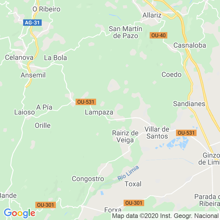 Código Postal de Venda, A (Rairiz De Veiga) en Ourense