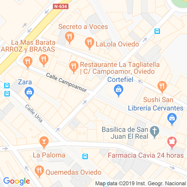 Código Postal calle Campoamor en Oviedo