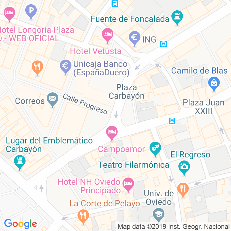Código Postal calle Carbayon, plaza en Oviedo