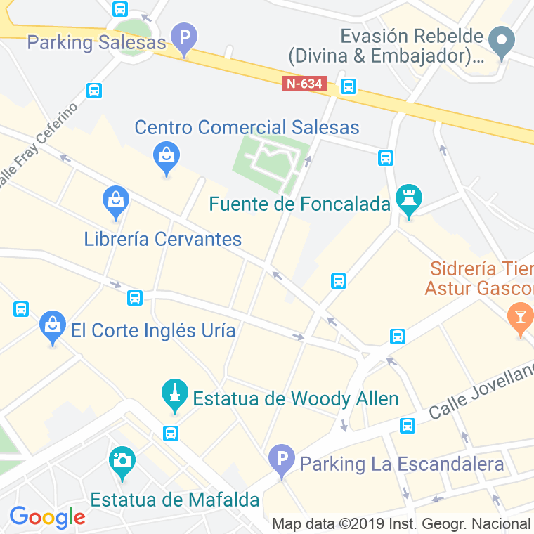 Código Postal calle Longoria Carbajal, plaza en Oviedo