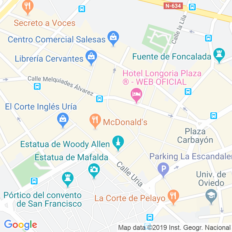 Código Postal calle Palacio Valdes en Oviedo