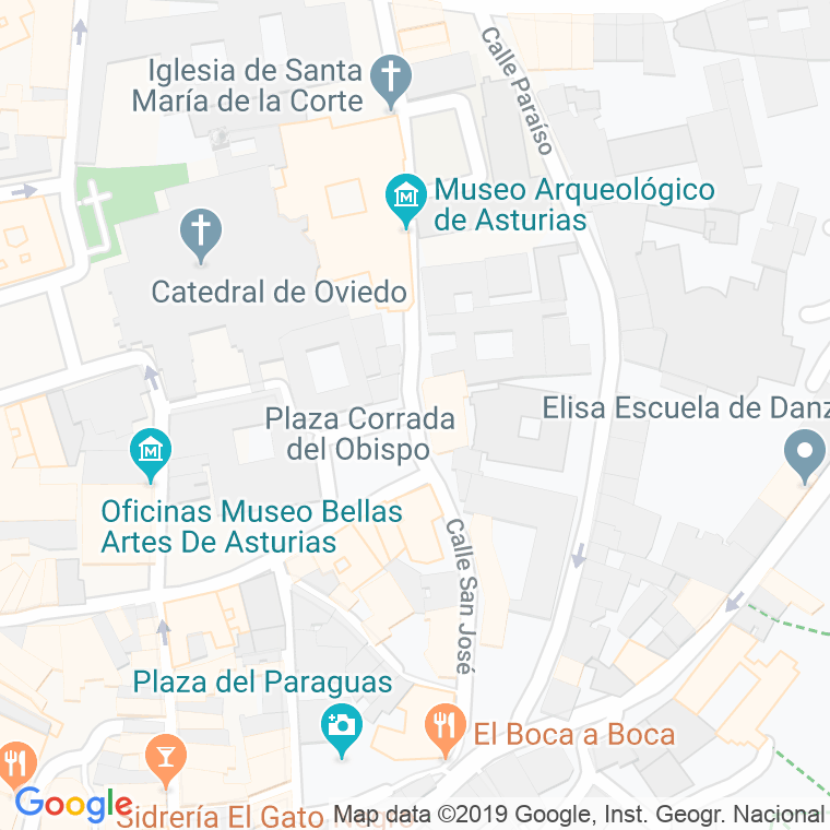 Código Postal calle Corrada Del Obispo en Oviedo