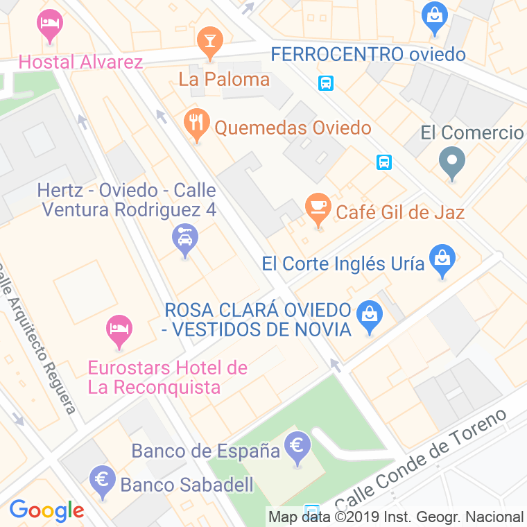 Código Postal calle Marques De Pidal en Oviedo