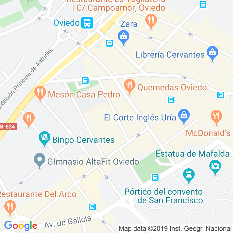 Código Postal calle Ventura Rodriguez en Oviedo