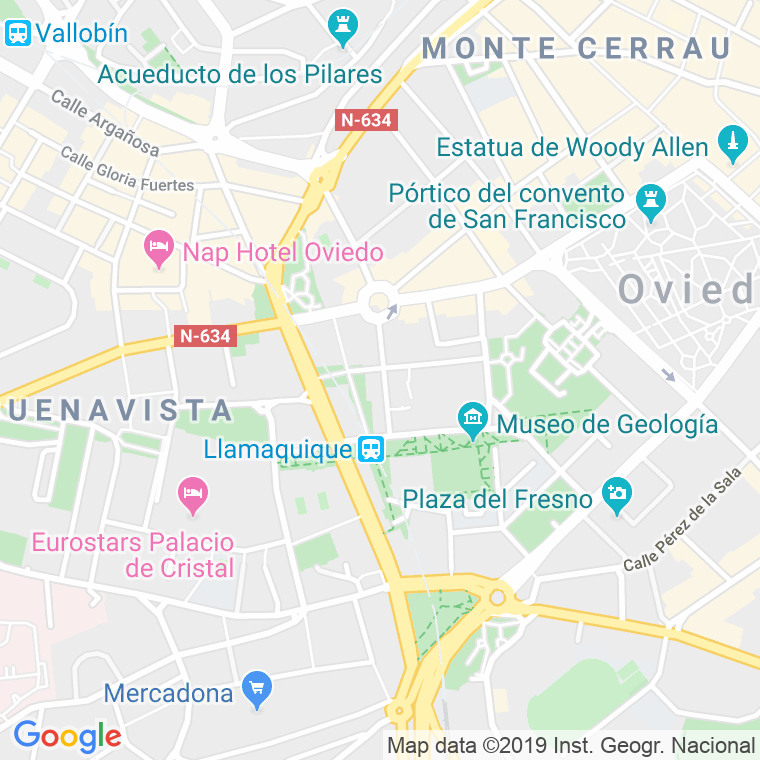 Código Postal calle Telesforo Cuevas en Oviedo
