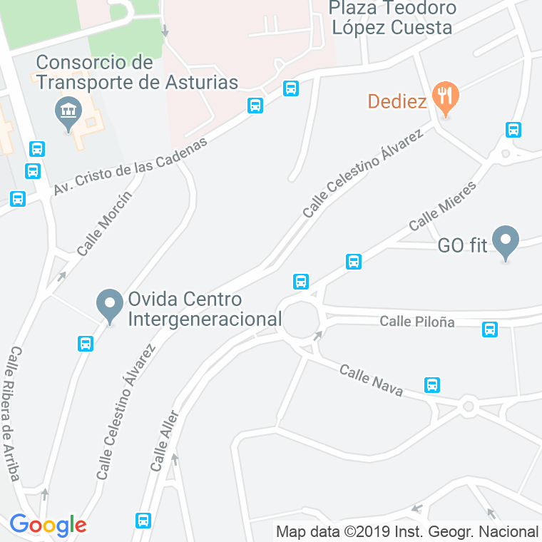Código Postal calle Celestino Alvarez en Oviedo