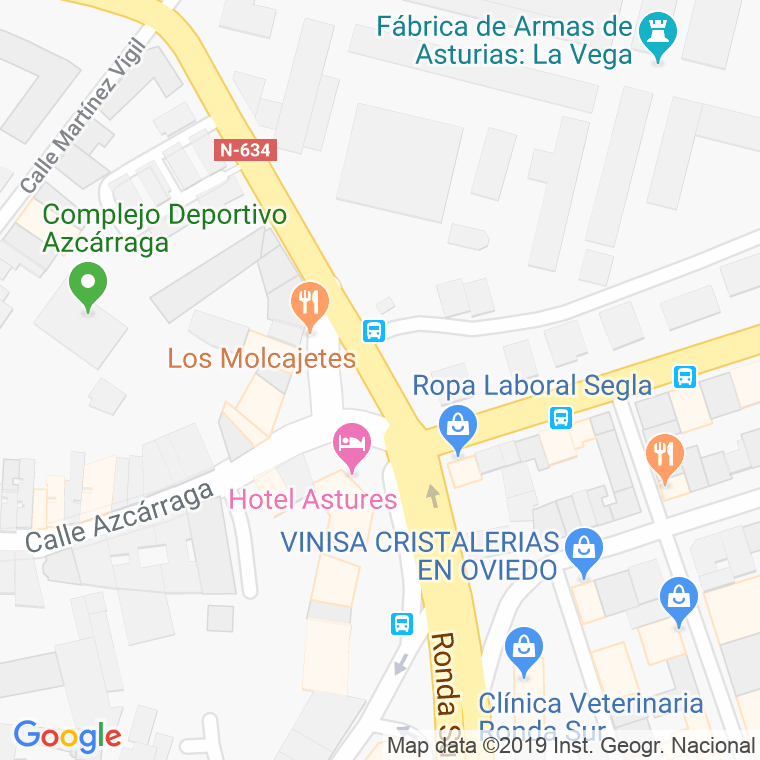 Código Postal calle Campo De La Vega en Oviedo