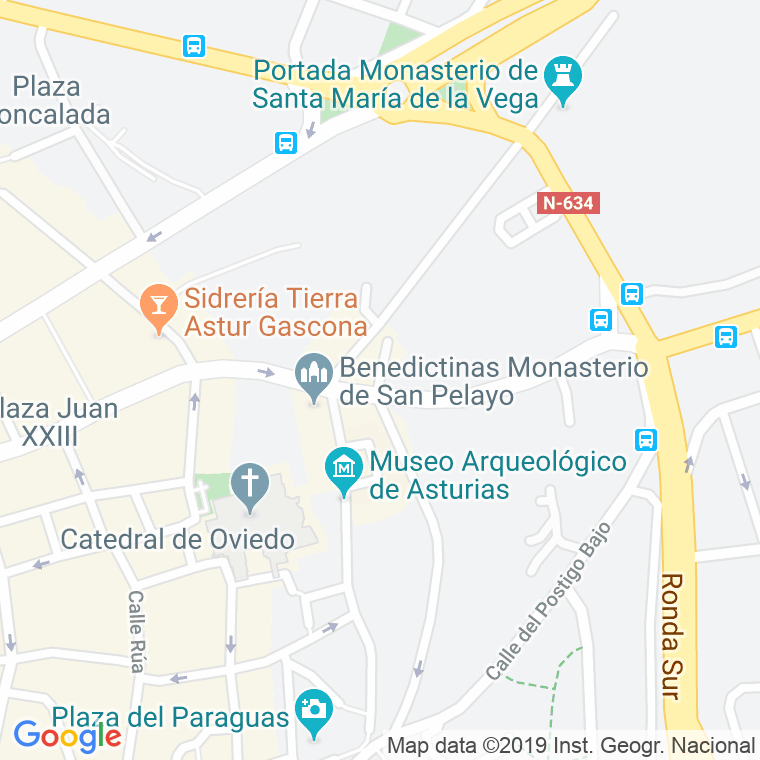 Código Postal calle Ciega, calleja en Oviedo