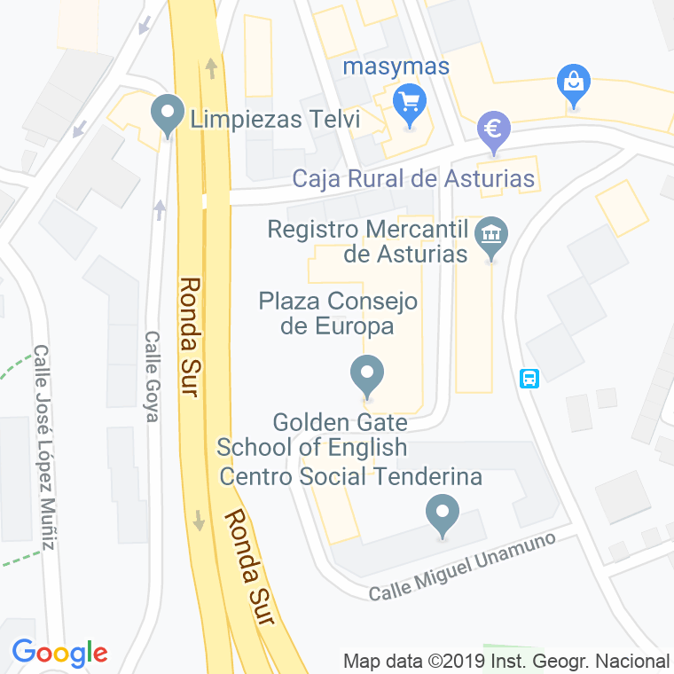 Código Postal calle Consejo De Europa, Del, plaza en Oviedo