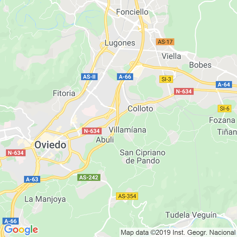 Código Postal calle Rio Nora en Oviedo