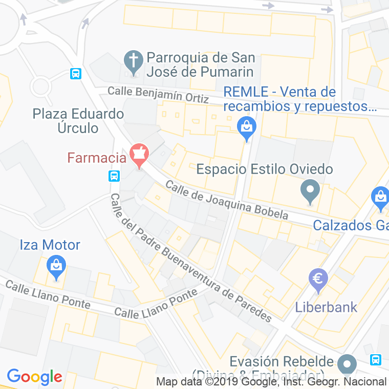 Código Postal calle Joaquina Bobela en Oviedo