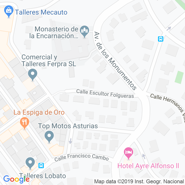 Código Postal calle Escultor Folgueras en Oviedo
