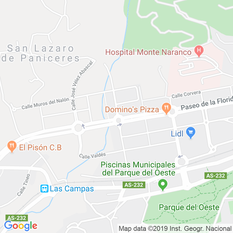 Código Postal calle Navia en Oviedo