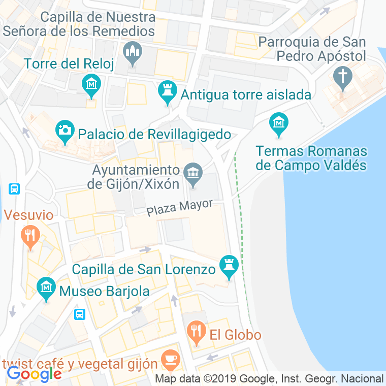 Código Postal calle Ayuntamiento, Del, plaza en Gijón