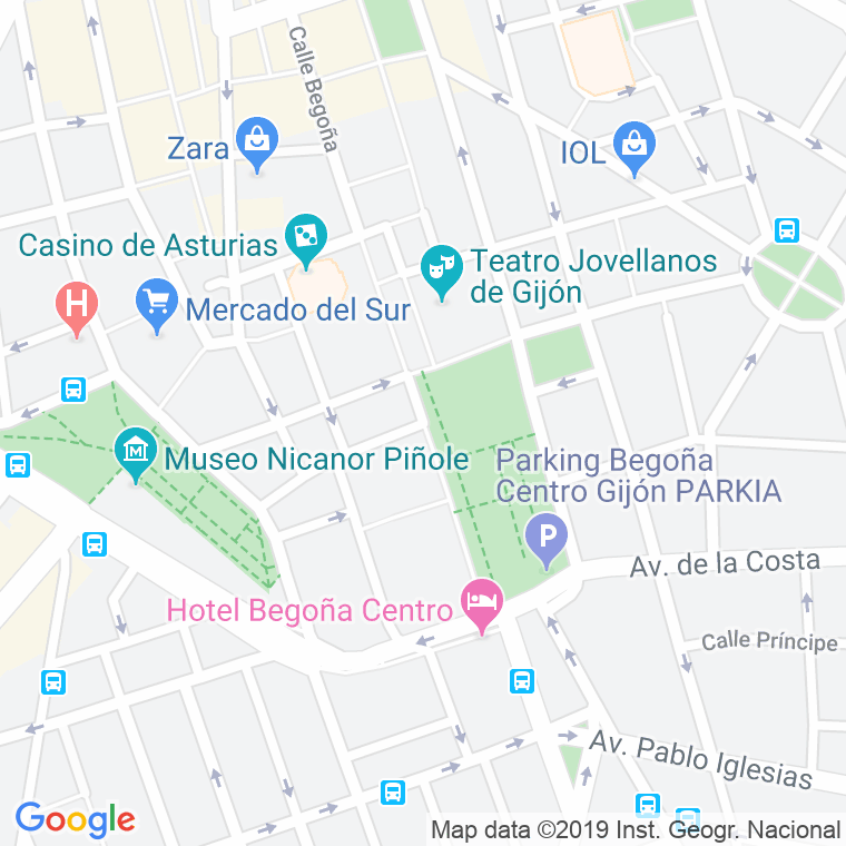 Código Postal calle Begoña, De, paseo (Impares Del 1 Al Final)  (Pares Del 2 Al Final) en Gijón