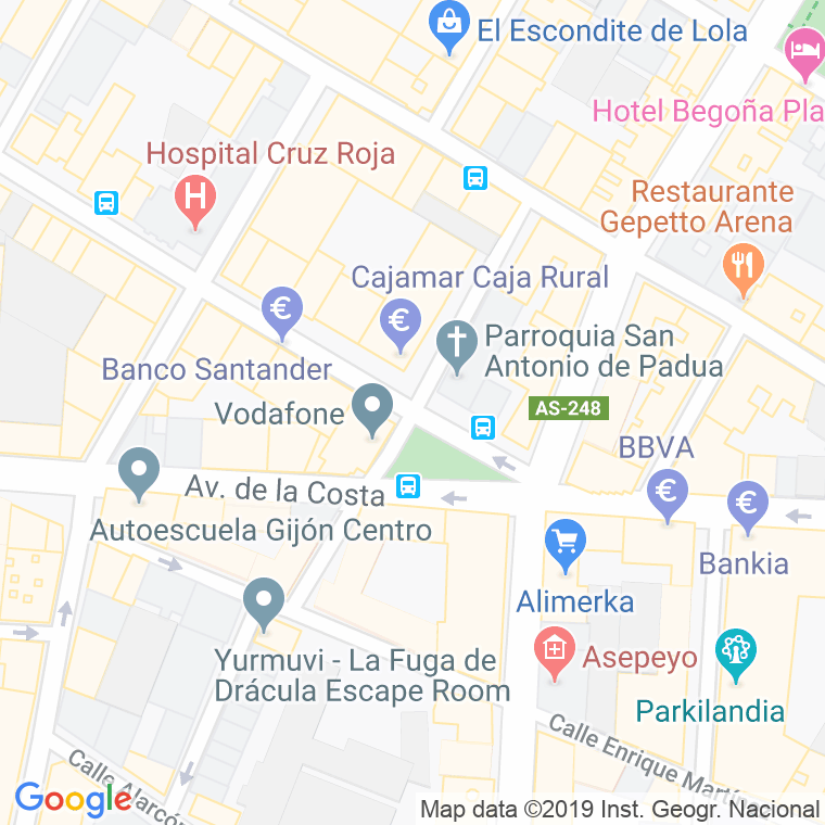 Código Postal calle Luciano Castañon   (Impares Del 1 Al 3)  (Pares Del 2 Al 10) en Gijón