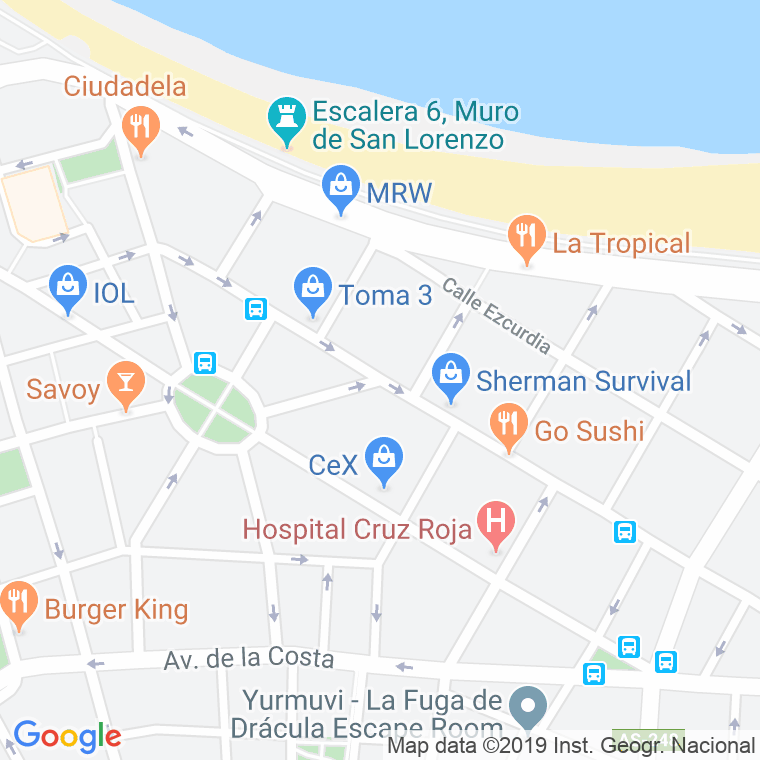 Código Postal calle Ruiz Gomez en Gijón