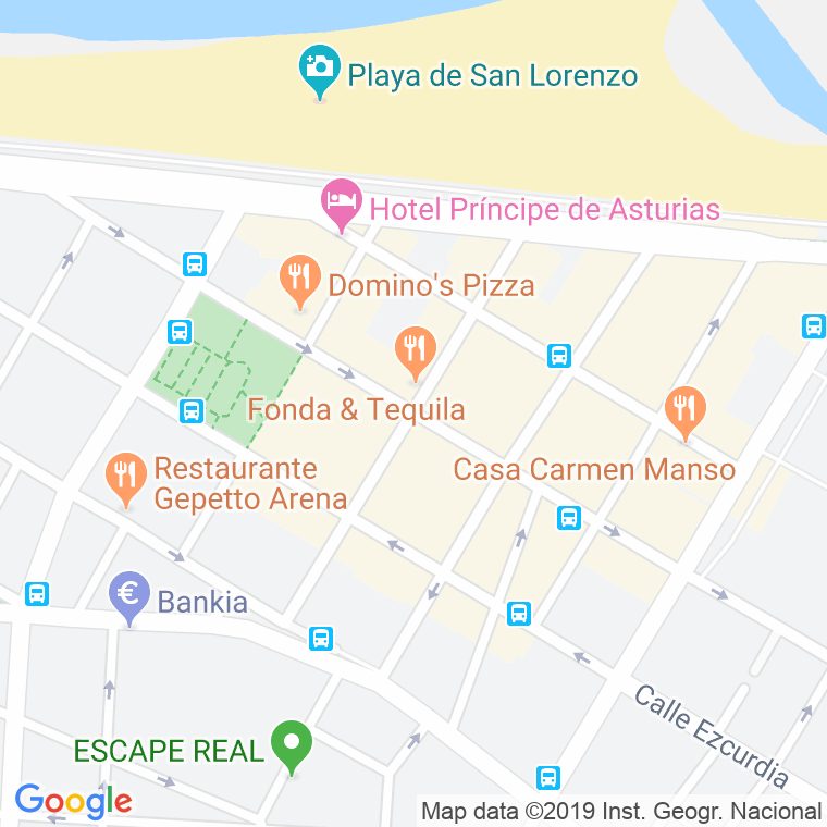 Código Postal calle Aguado   (Impares Del 33 Al Final)  (Pares Del 40 Al Final) en Gijón