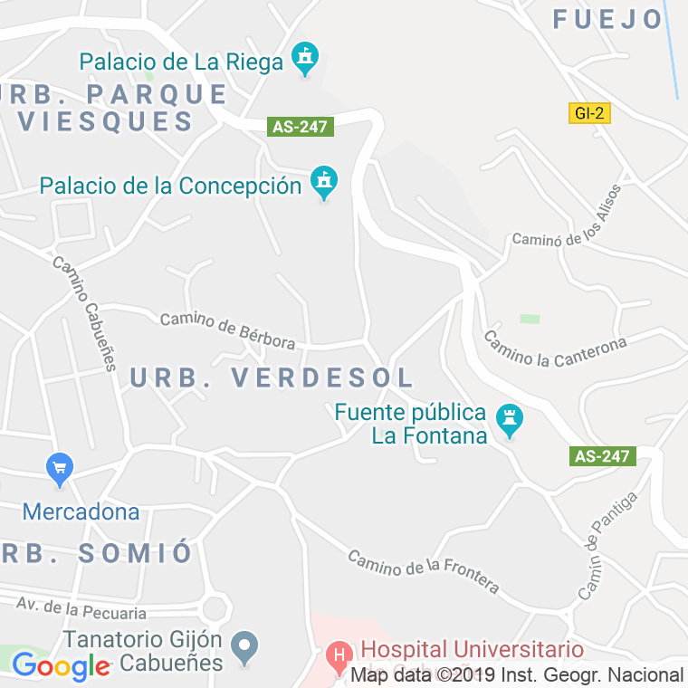 Código Postal calle Berbora, camino en Gijón