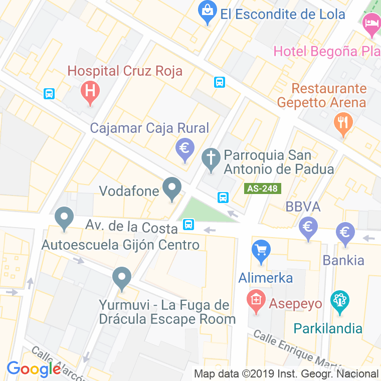 Código Postal calle Luciano Castañon   (Impares Del 5 Al Final)  (Pares Del 12 Al Final) en Gijón