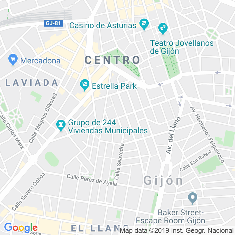 Código Postal calle Manuel Llaneza, De, avenida (Impares Del 1 Al 31)  (Pares Del 2 Al 34) en Gijón
