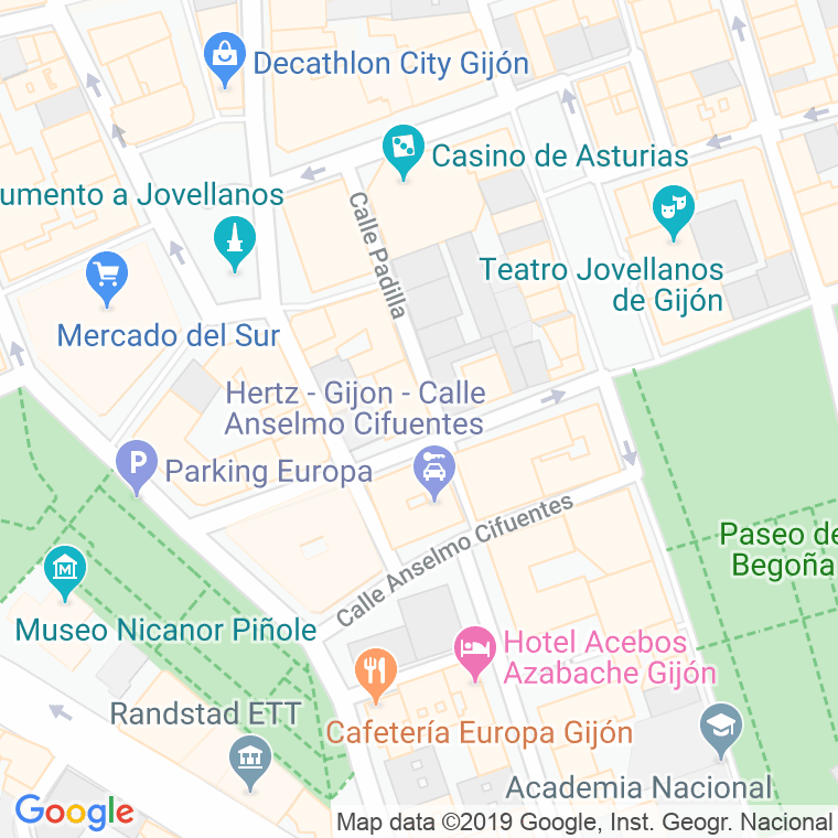 Código Postal calle Padilla en Gijón
