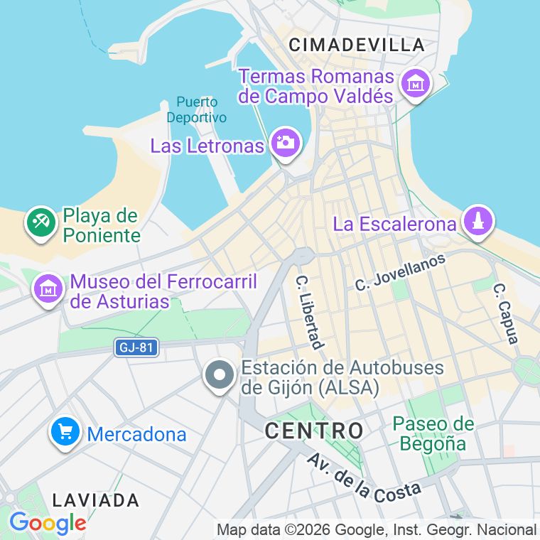 Código postal de Costa, de La, Avenida (impares del 1 al 1) en Gijón