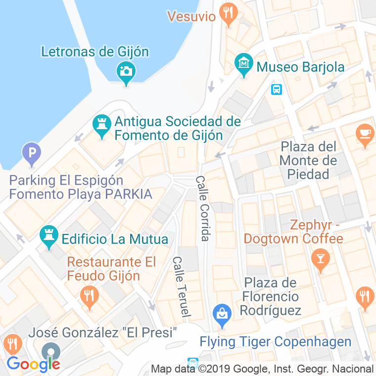 Código Postal calle Italia, De, plaza en Gijón
