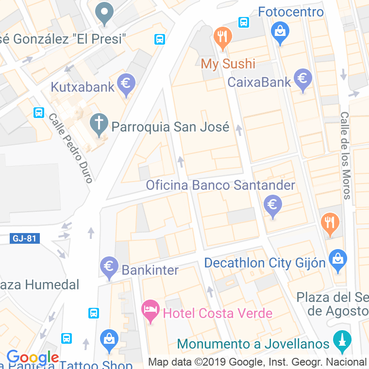 Código Postal calle Langreo en Gijón