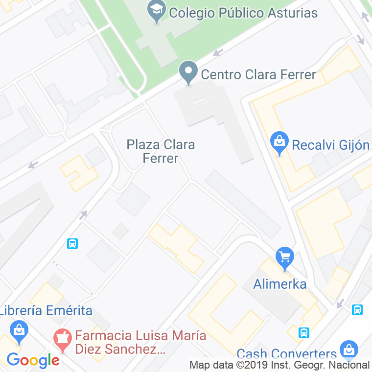 Código Postal calle Clara Ferrer en Gijón