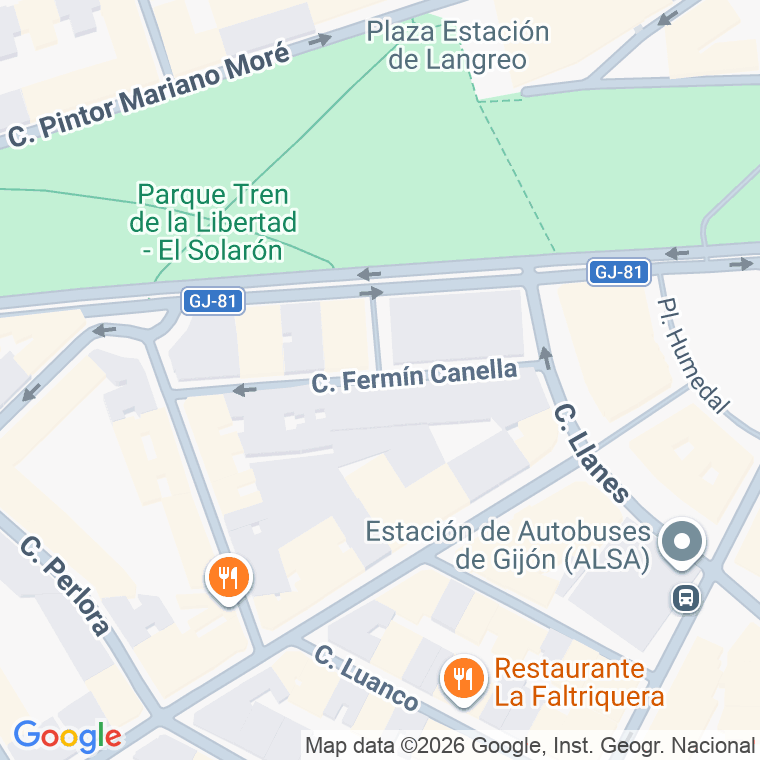 Código postal de Fermin Canella en Gijón