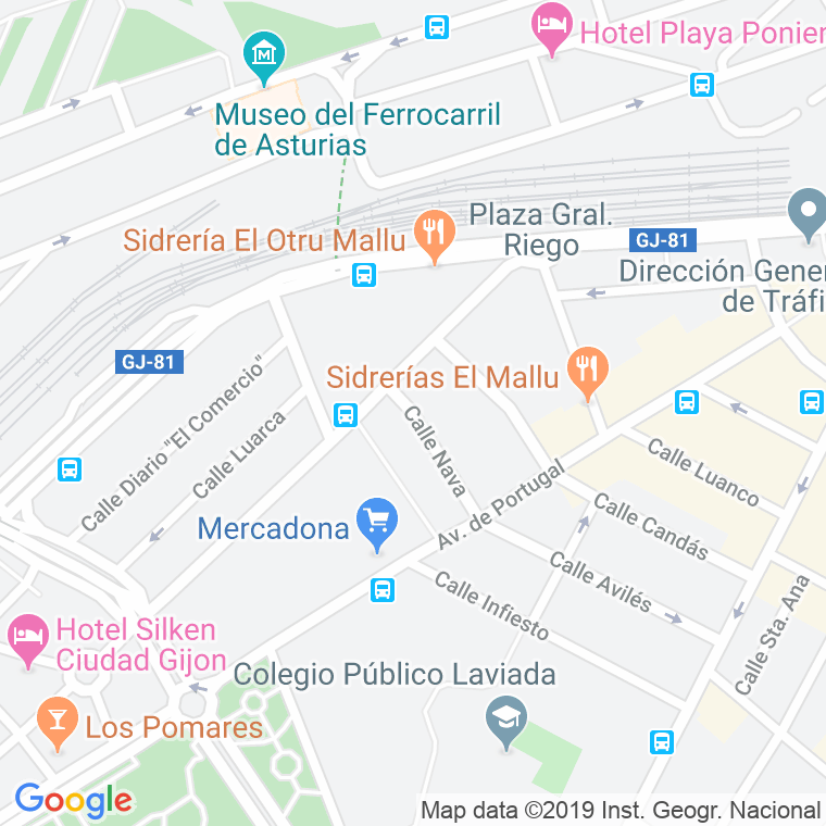Código Postal calle Nava en Gijón