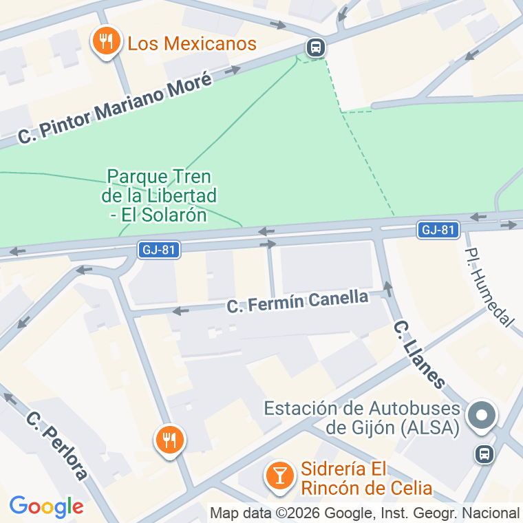 Código postal de Schulz, De, Avenida (impares del 1 al 119)  (pares del 2 al 170) en Gijón