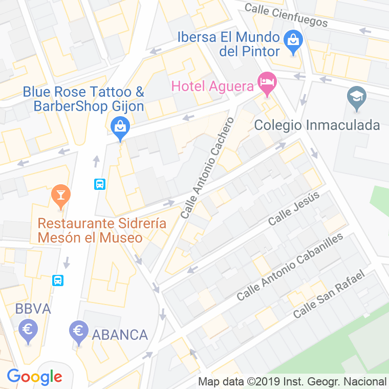 Código Postal calle Antonio Cachero en Gijón