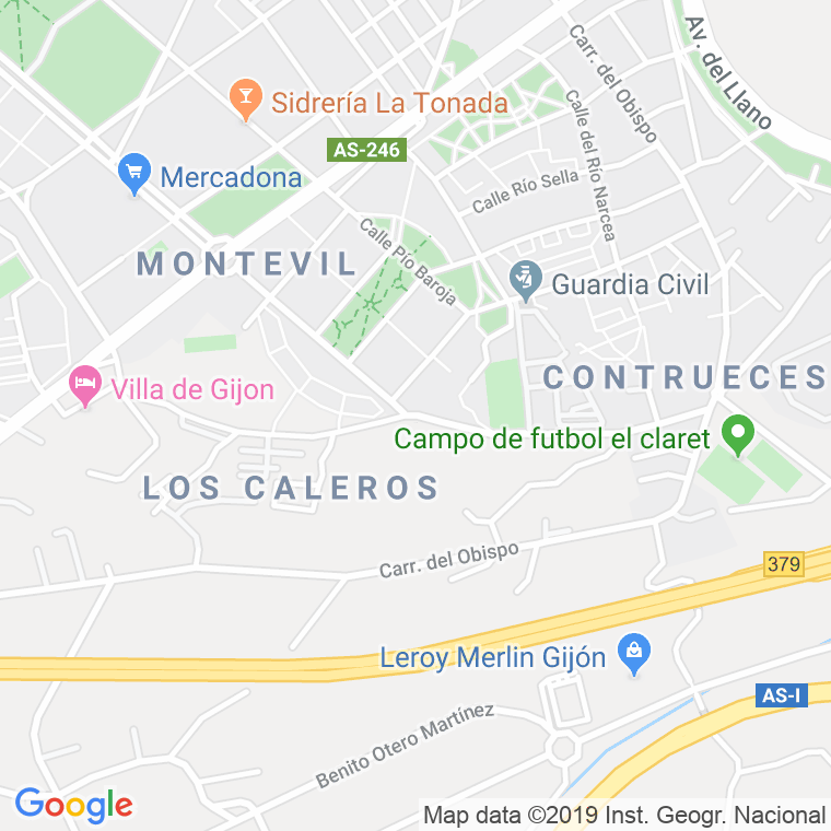 Código Postal calle Caleros, De Los, camino en Gijón