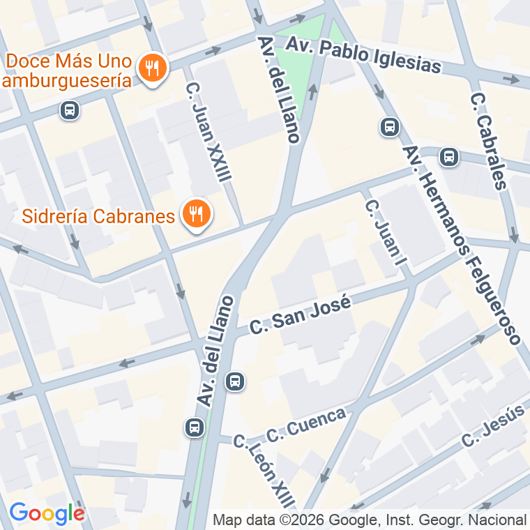Código postal de Fresnos, Los, Plaza en Gijón