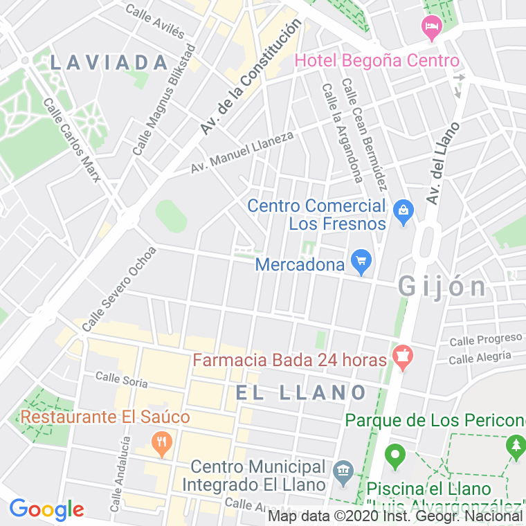 Código Postal calle Perez De Ayala   (Impares Del 37 Al Final) en Gijón