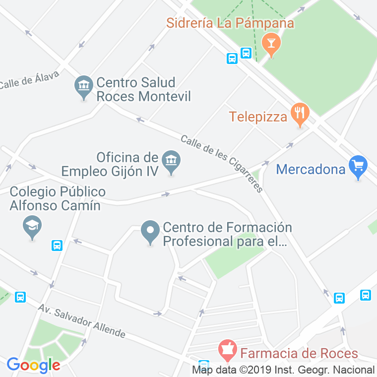 Código Postal calle Electricistas, Los en Gijón