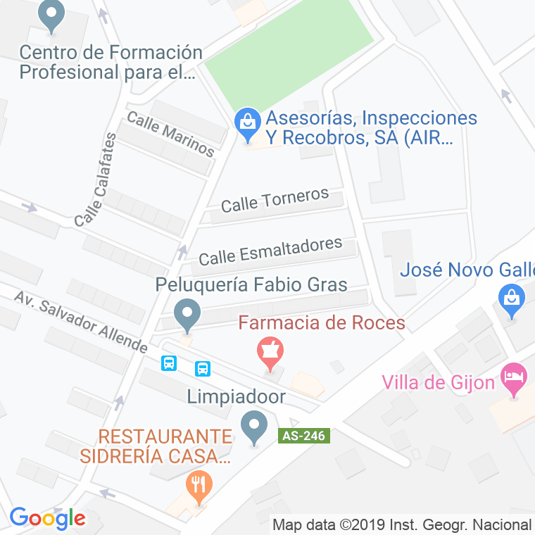 Código Postal calle Fogoneros, De Los, transito en Gijón