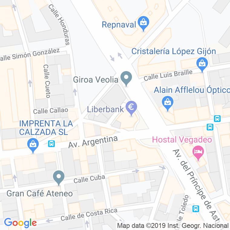 Código Postal calle Belice en Gijón